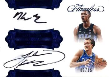 2017 Panini Flawless Collegiate - Flawless Dual Signatures Sapphire #DS-LH Harry Giles / Luke Kennard Front