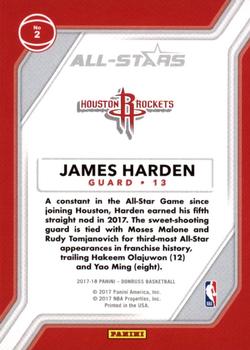 2017-18 Donruss - All-Stars Press Proof #2 James Harden Back