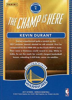 2017-18 Donruss - The Champ is Here #1 Kevin Durant Back