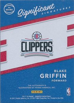 2017-18 Donruss - Significant Signatures Green #SS-BG Blake Griffin Back
