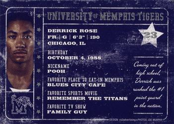 2007-08 Memphis Tigers #NNO Derrick Rose Back