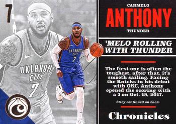2017-18 Panini Chronicles #55 Carmelo Anthony Front