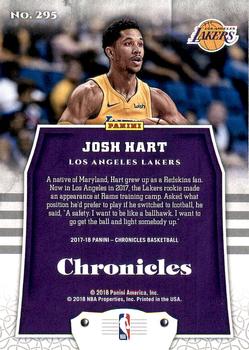 2017-18 Panini Chronicles #295 Josh Hart Back