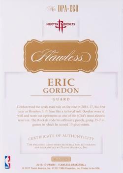 2016-17 Panini Flawless - Dual Patch Autographs Gold #13 Eric Gordon Back