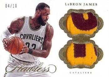 2016-17 Panini Flawless - Dual Patches Gold #13 LeBron James Front