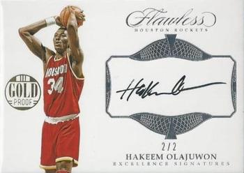 2016-17 Panini Flawless - Excellence Signatures Gold Proof #EX-HOL Hakeem Olajuwon Front