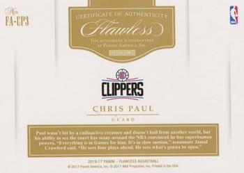 2016-17 Panini Flawless - Flawless Autographs Platinum #FA-CP3 Chris Paul Back
