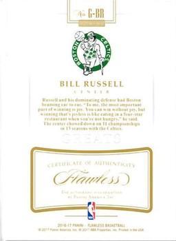 2016-17 Panini Flawless - Greats Emerald #G-BR Bill Russell Back