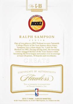 2016-17 Panini Flawless - Greats Gold #G-RS Ralph Sampson Back