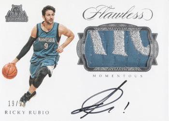 2016-17 Panini Flawless - Momentous Patch Autographs #M-RR Ricky Rubio Front