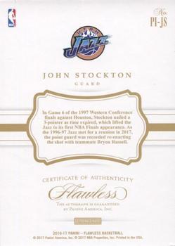 2016-17 Panini Flawless - Premium Ink Emerald Gold Proof #PI-JS John Stockton Back