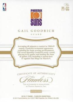 2016-17 Panini Flawless - Premium Ink Gold #PI-GG Gail Goodrich Back