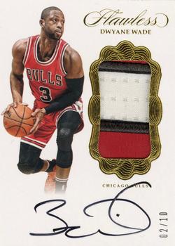2016-17 Panini Flawless - Vertical Patch Autographs Gold #V-DWY Dwyane Wade Front