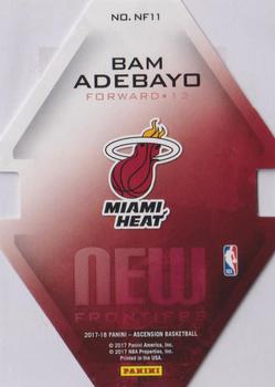 2017-18 Panini Ascension - New Frontiers Die Cuts #NF11 Bam Adebayo Back