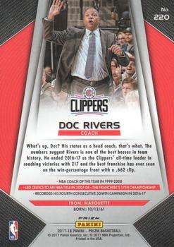 2017-18 Panini Prizm - Prizms Red White and Blue #220 Doc Rivers Back