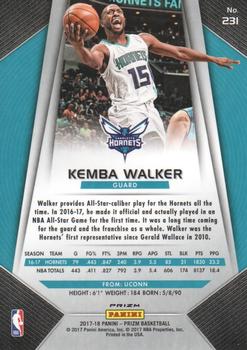 2017-18 Panini Prizm - Prizms Red White and Blue #231 Kemba Walker Back