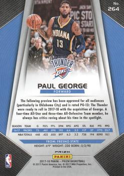 2017-18 Panini Prizm - Prizms Red White and Blue #264 Paul George Back