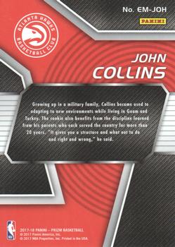 2017-18 Panini Prizm - Emergent #EM-JOH John Collins Back