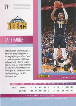 2017-18 Panini Status #45 Gary Harris Back