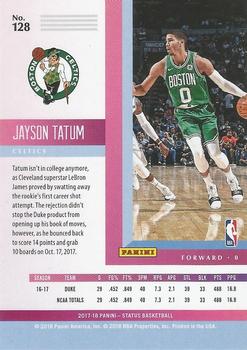 2017-18 Panini Status #128 Jayson Tatum Back