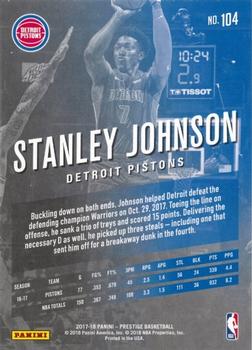 2017-18 Panini Prestige #104 Stanley Johnson Back