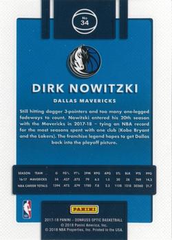 2017-18 Donruss Optic #34 Dirk Nowitzki Back