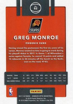 2017-18 Donruss Optic #82 Greg Monroe Back