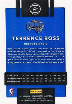 2017-18 Donruss Optic #107 Terrence Ross Back