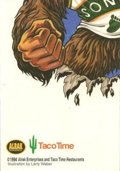 1993-94 Taco Time Seattle SuperSonics Playoff #NNO Shawn Kemp / Squatch Back