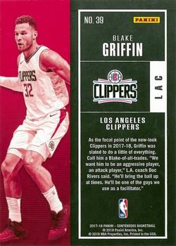 2017-18 Panini Contenders #39 Blake Griffin Back