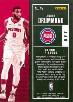 2017-18 Panini Contenders #45 Andre Drummond Back