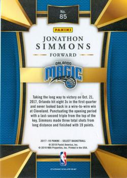 2017-18 Panini Select #85 Jonathon Simmons Back