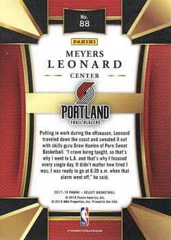 2017-18 Panini Select #88 Meyers Leonard Back