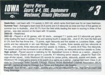 2003-04 Iowa Hawkeyes #NNO Pierre Pierce Back