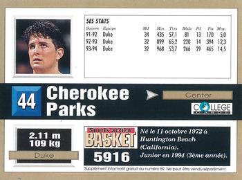 1994-95 Pro Cards French Sports Action Basket #5916 Cherokee Parks Back