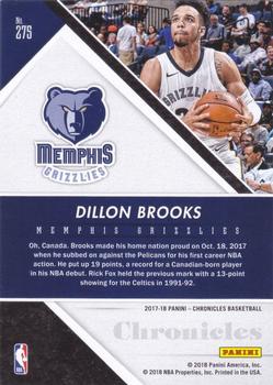 2017-18 Panini Chronicles - Blue #275 Dillon Brooks Back