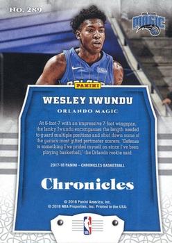 2017-18 Panini Chronicles - Red #289 Wesley Iwundu Back
