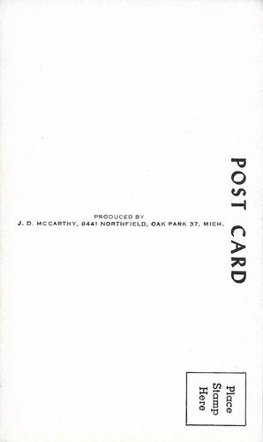 1957-70 J.D. McCarthy Postcards #NNO Jackie Moreland Back