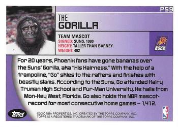 2000-01 Sprite Topps Phoenix Suns #PS9 The Gorilla Back
