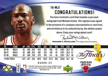 2007 Upper Deck NBA Finals #FA-MJ1 Michael Jordan Back