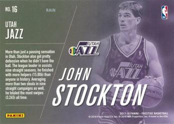 2017-18 Panini Prestige - All-Time Greats Rain #16 John Stockton Back