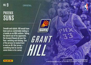 2017-18 Panini Prestige - All-Time Greats Crystal Gold #9 Grant Hill Back