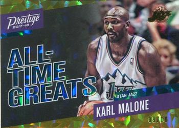 2017-18 Panini Prestige - All-Time Greats Crystal Gold #15 Karl Malone Front