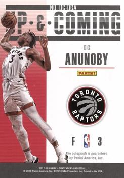 2017-18 Panini Contenders - Up and Coming Autographs Bronze #UC-OGA OG Anunoby Back