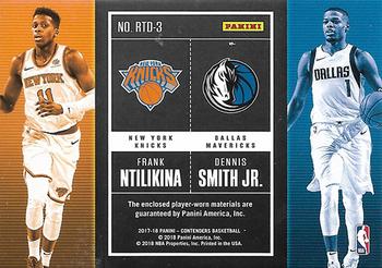 2017-18 Panini Contenders - Rookie Ticket Dual Swatches #RTD-3 Dennis Smith Jr. / Frank Ntilikina Back