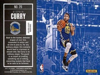 2017-18 Panini Contenders - Front Row Seat #26 Stephen Curry Back