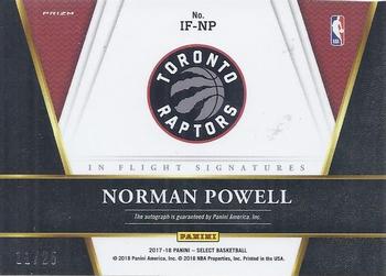 2017-18 Panini Select - In Flight Signatures Tie-Dye Prizms #IF-NP Norman Powell Back