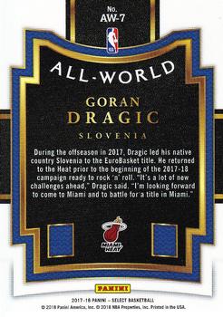 2017-18 Panini Select - All-World #AW-7 Goran Dragic Back