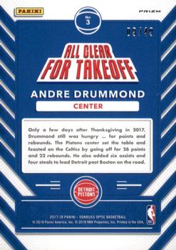 2017-18 Donruss Optic - All Clear for Takeoff Blue #3 Andre Drummond Back