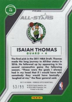 2017-18 Donruss Optic - All Stars Red #18 Isaiah Thomas Back